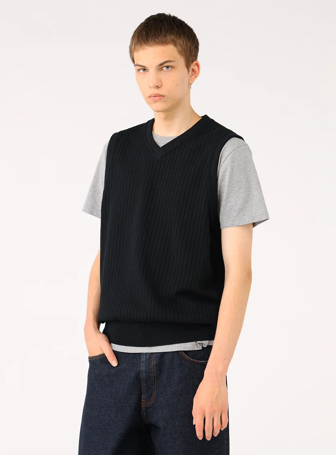 Stripe Mesh Vest