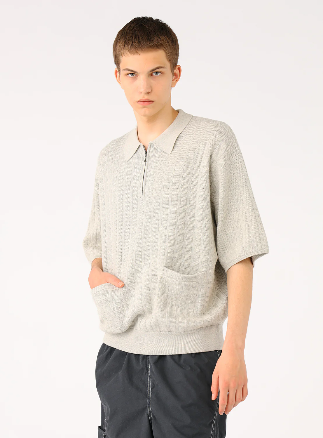 Rib Half Zip Polo