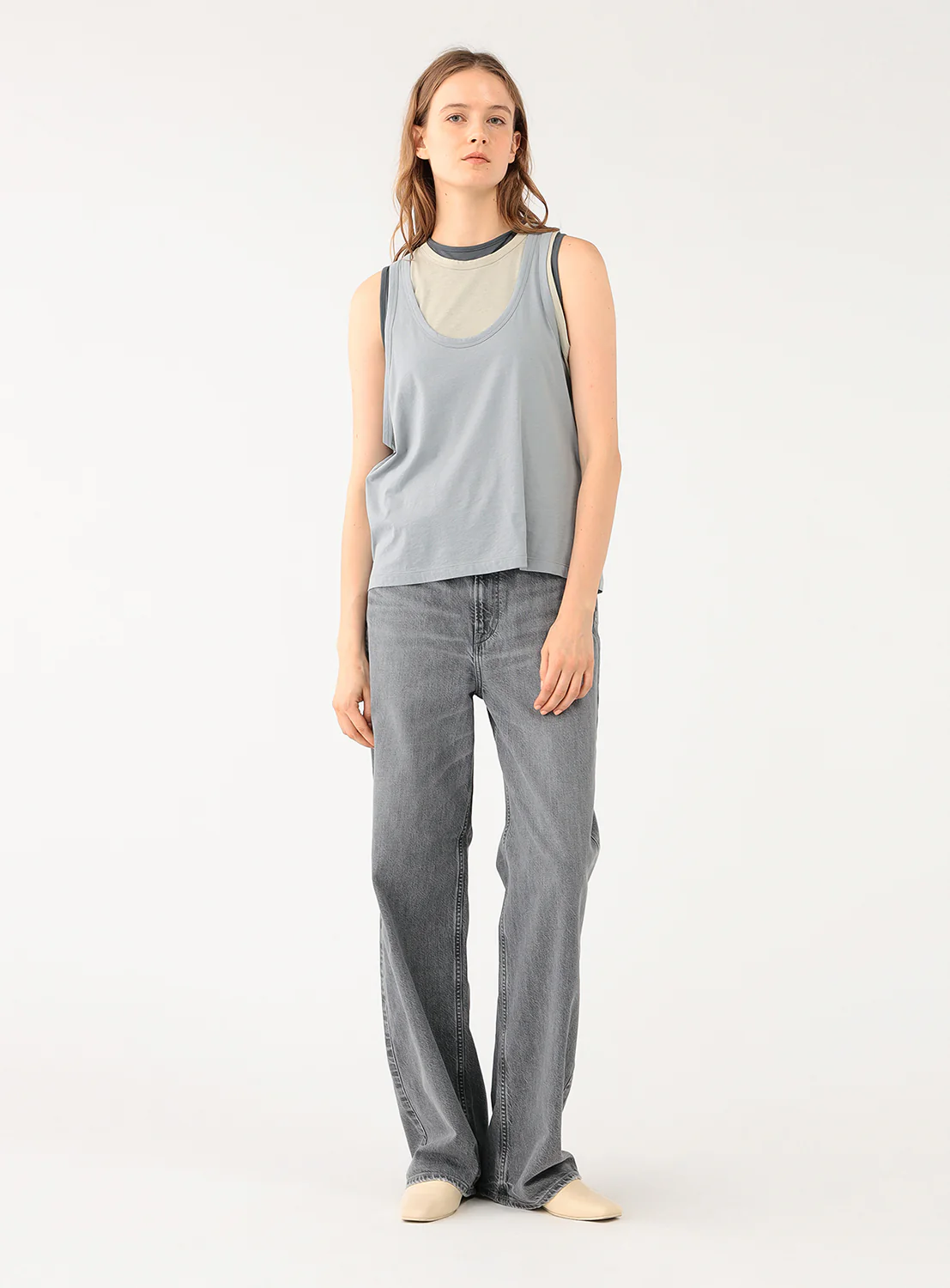 "The Niece" High-Rise Wide Straight Denim Pants