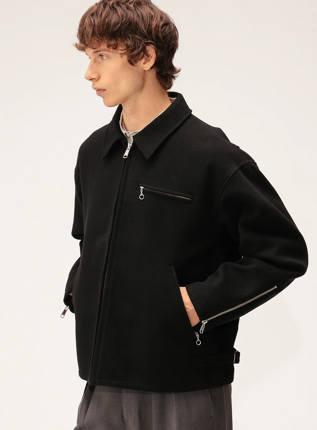 Relax Fit Fleece Melton Rd Jacket