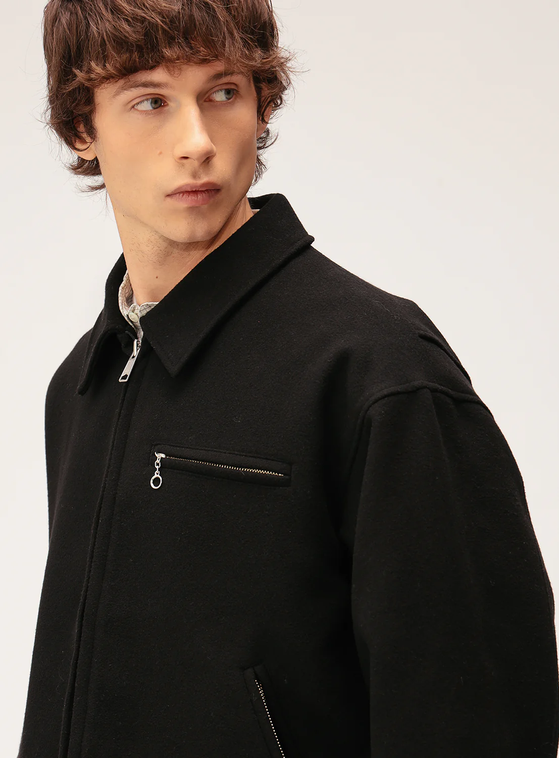 Relax Fit Fleece Melton Rd Jacket