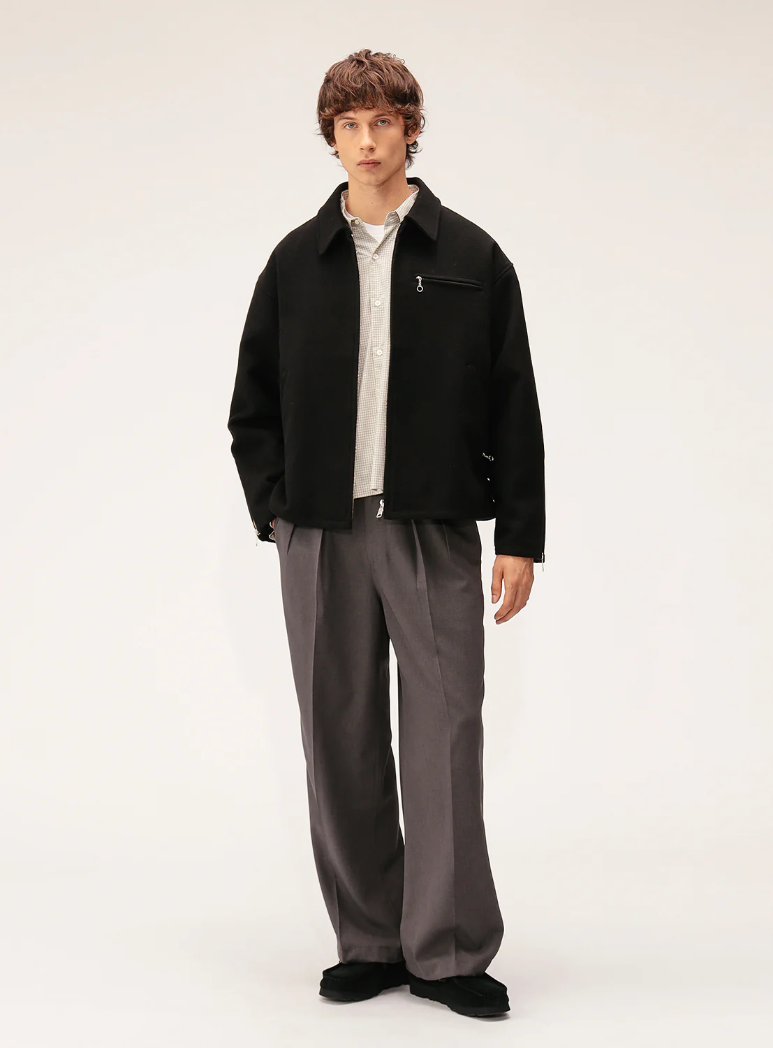 Relax Fit Fleece Melton Rd Jacket