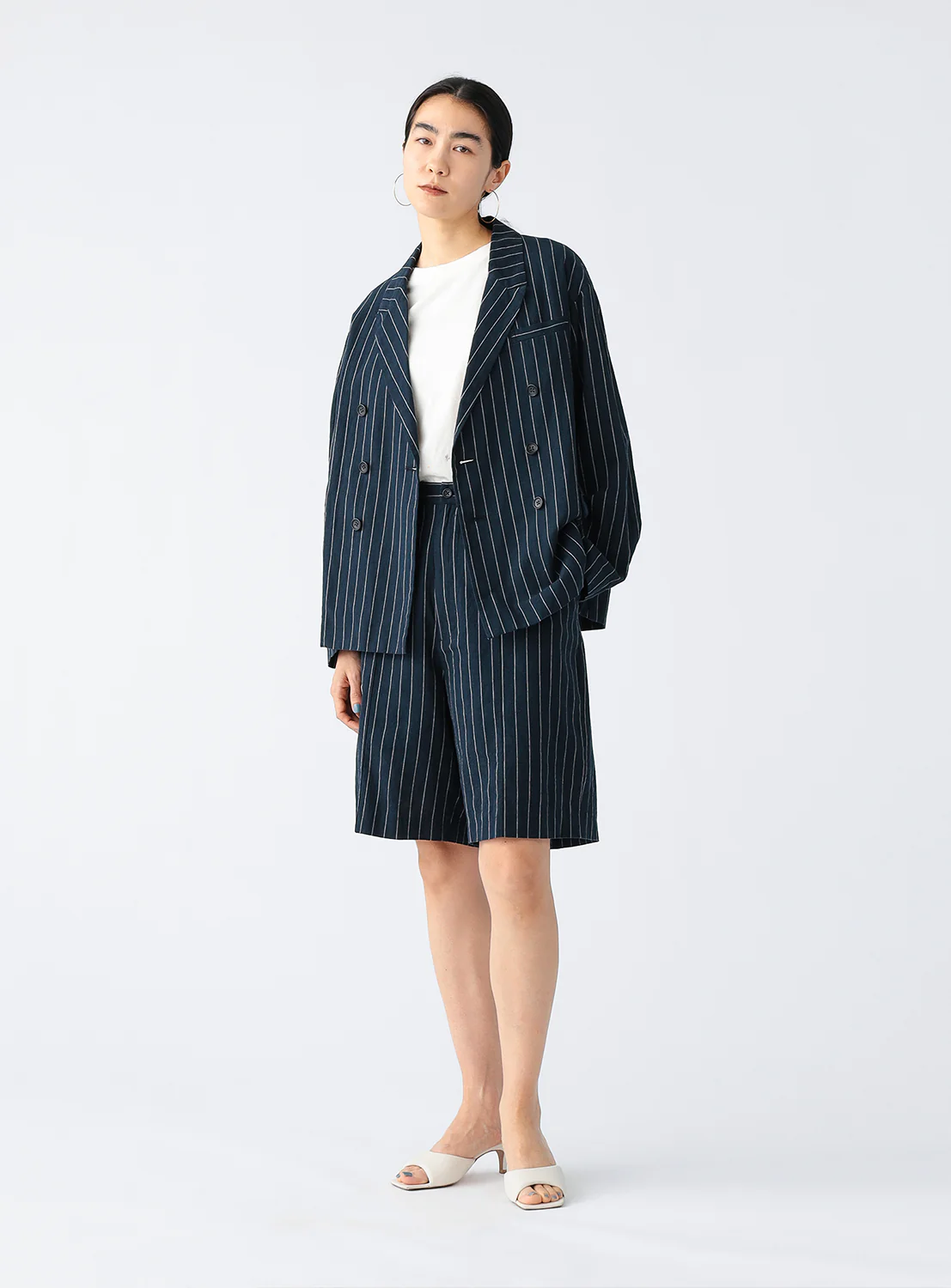 Pin Stripe Short Length Pants