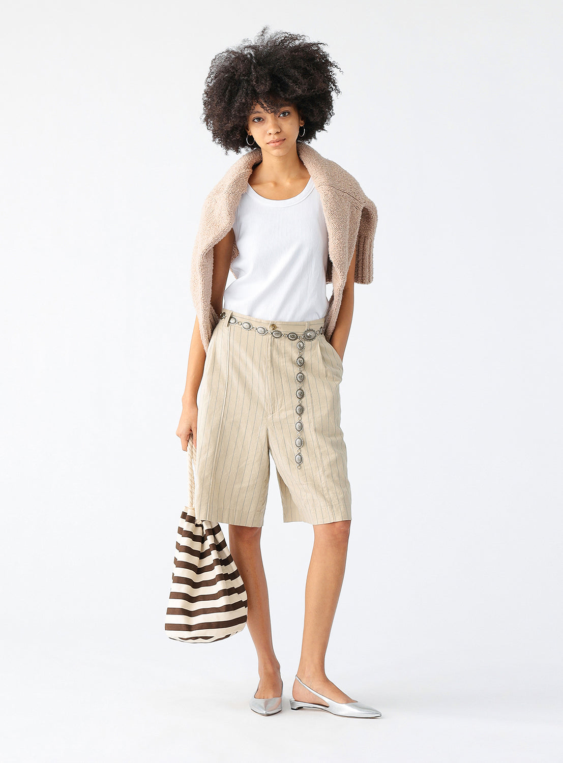 Pin Stripe Short Length Pants