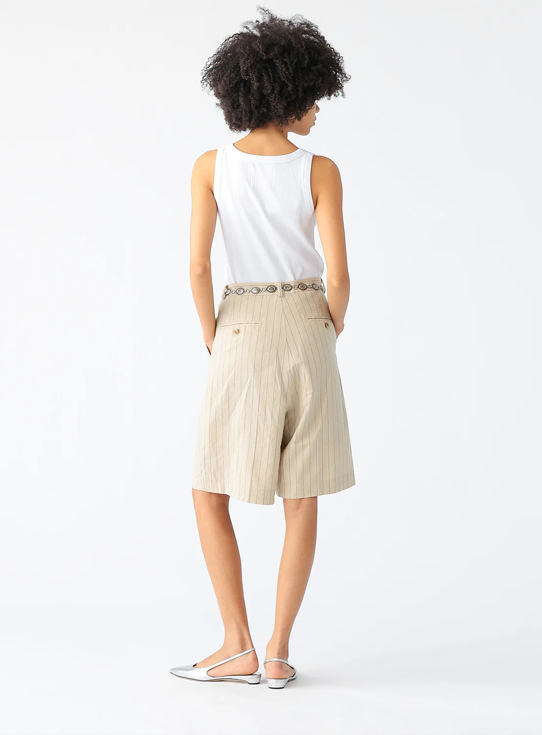 Pin Stripe Short Length Pants