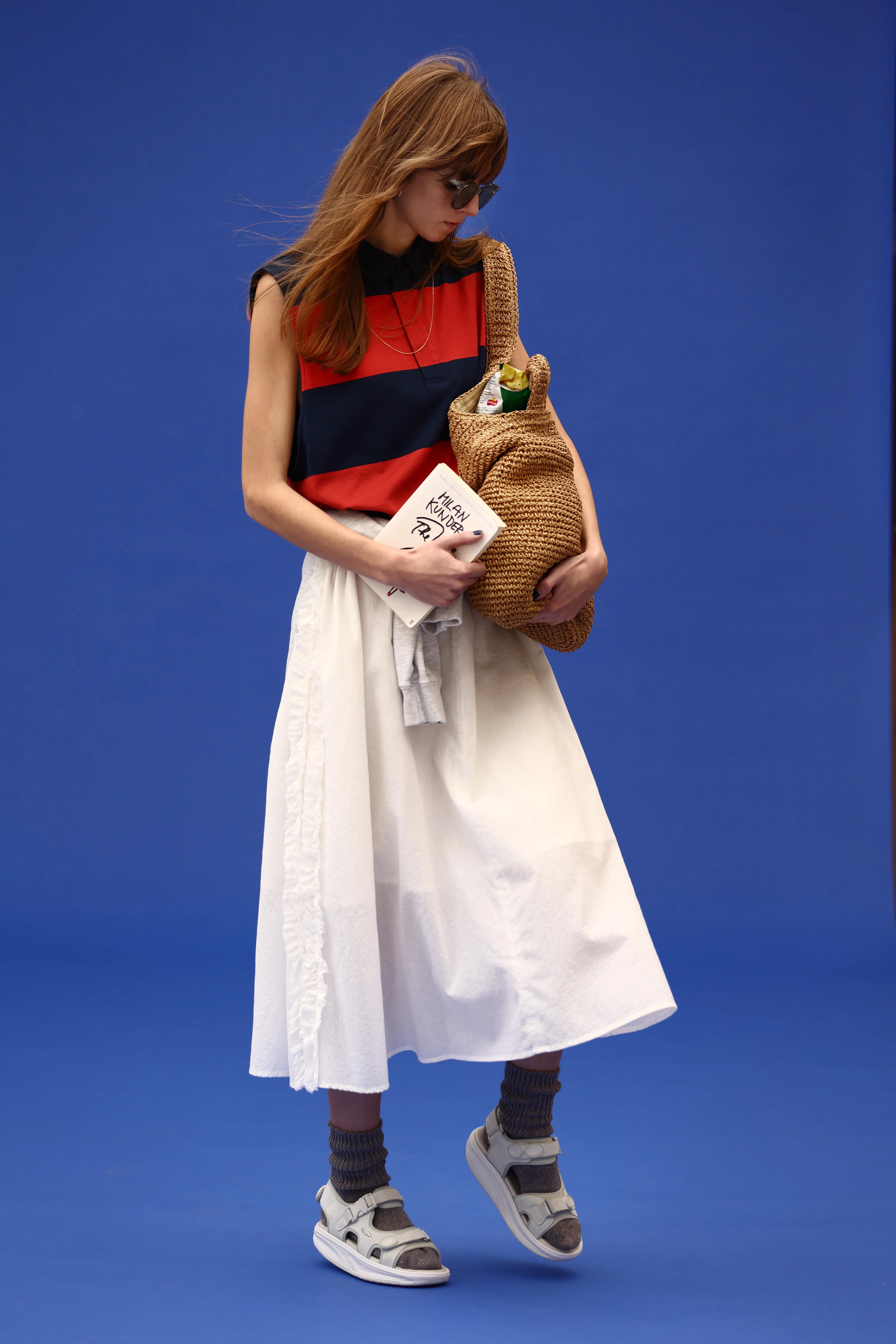Dobby Ruffle Skirt