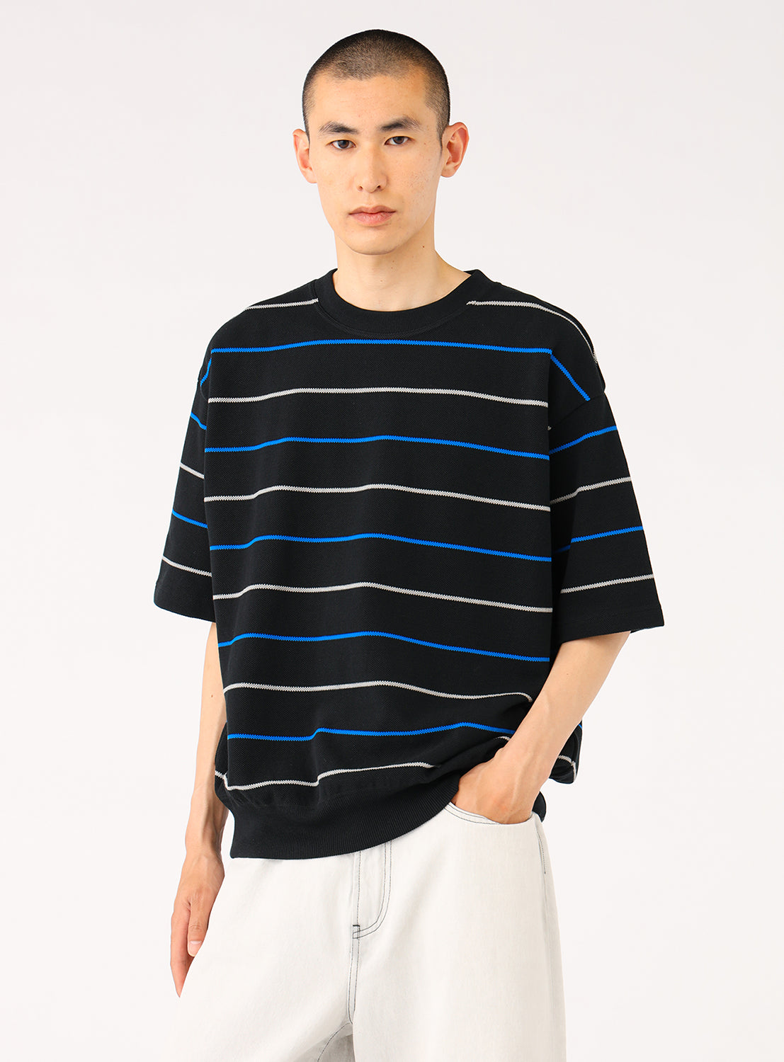 [Exclusive] crepuscule x BEAMS Piqué Border T-Shirt