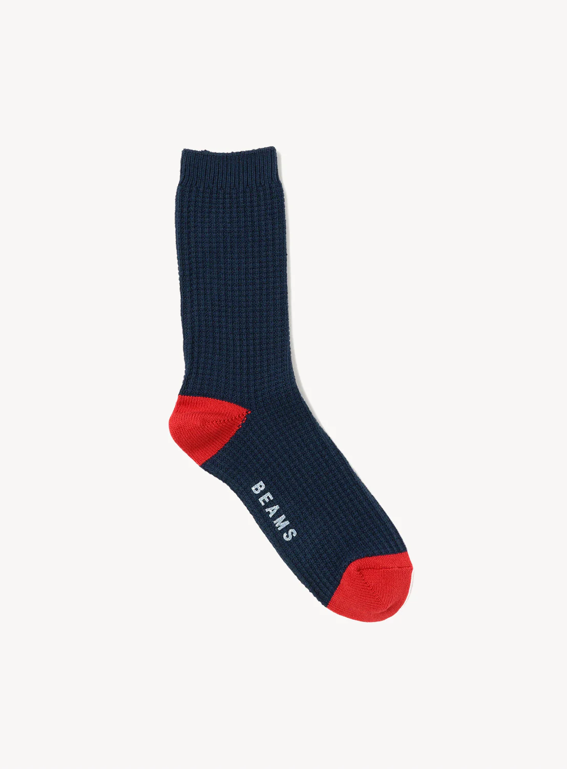 Two-Tone Waffle Crew Socks