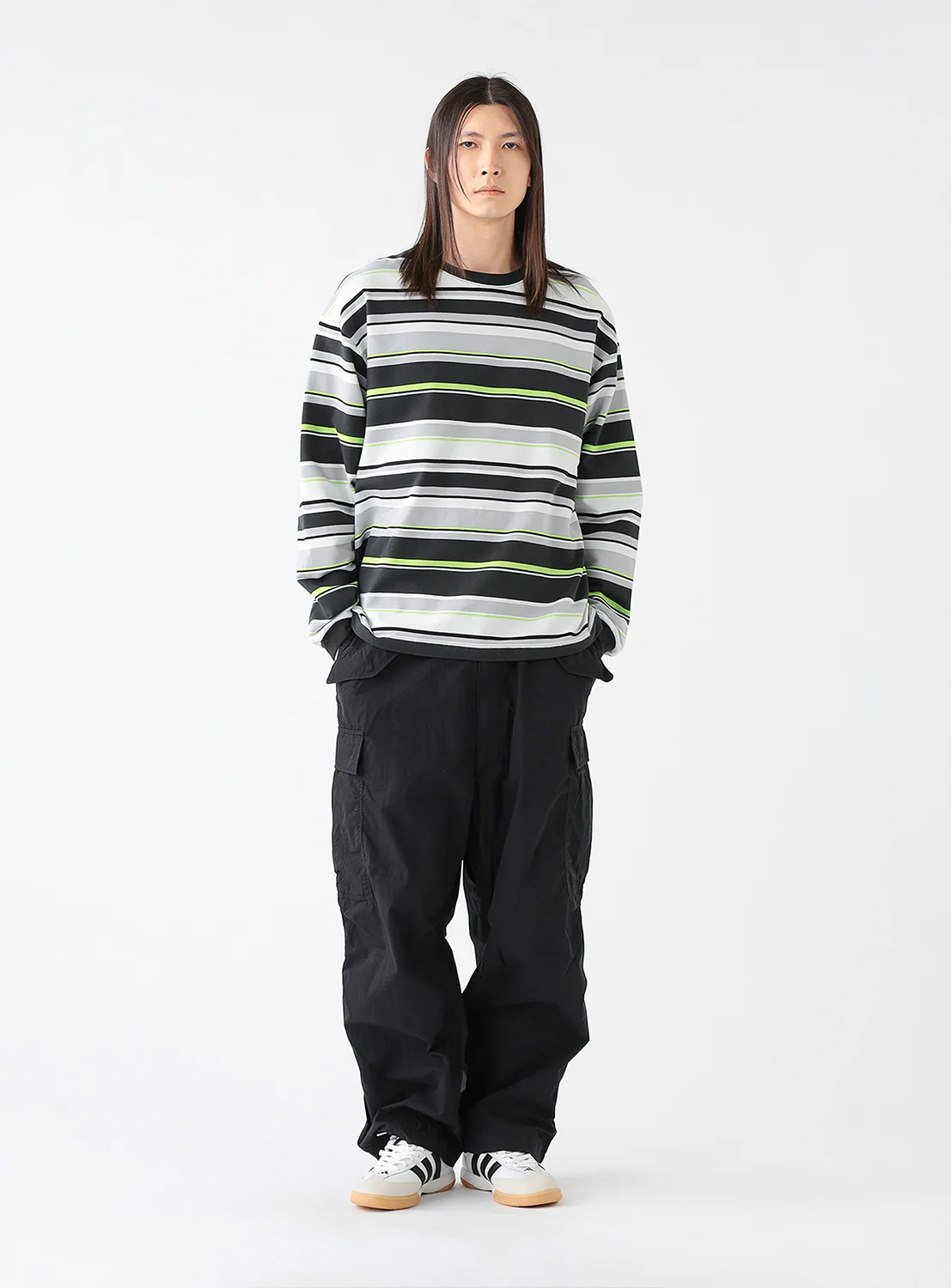 Multi Border Long Sleeve T-Shirt