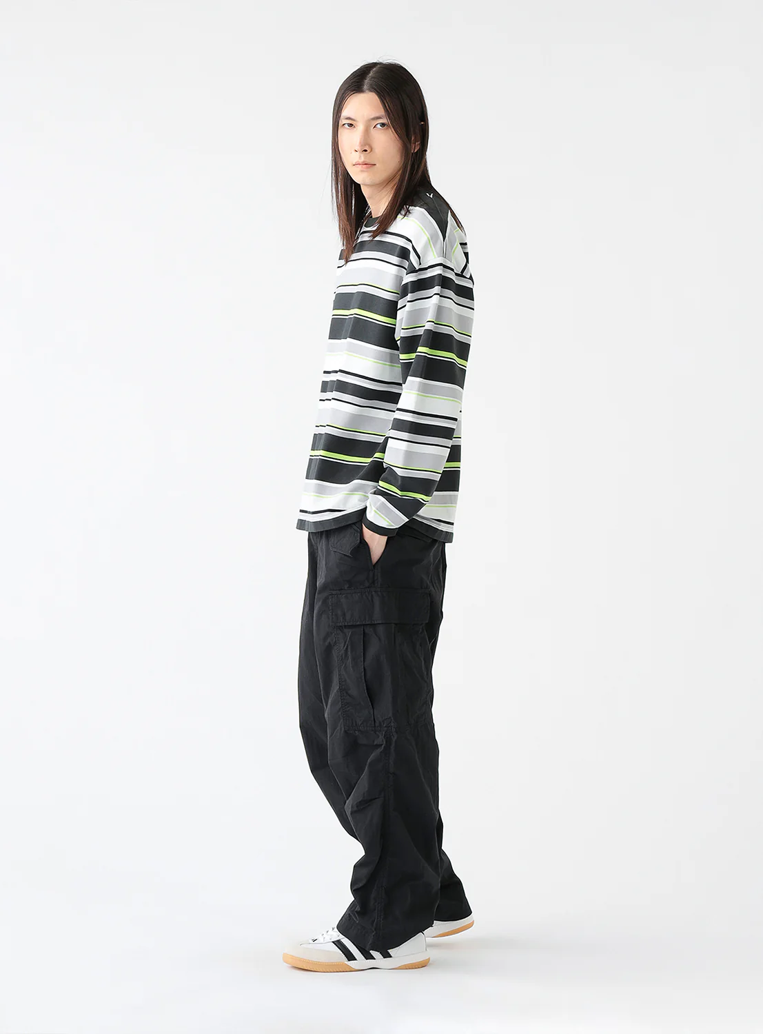 Multi Border Long Sleeve T-Shirt