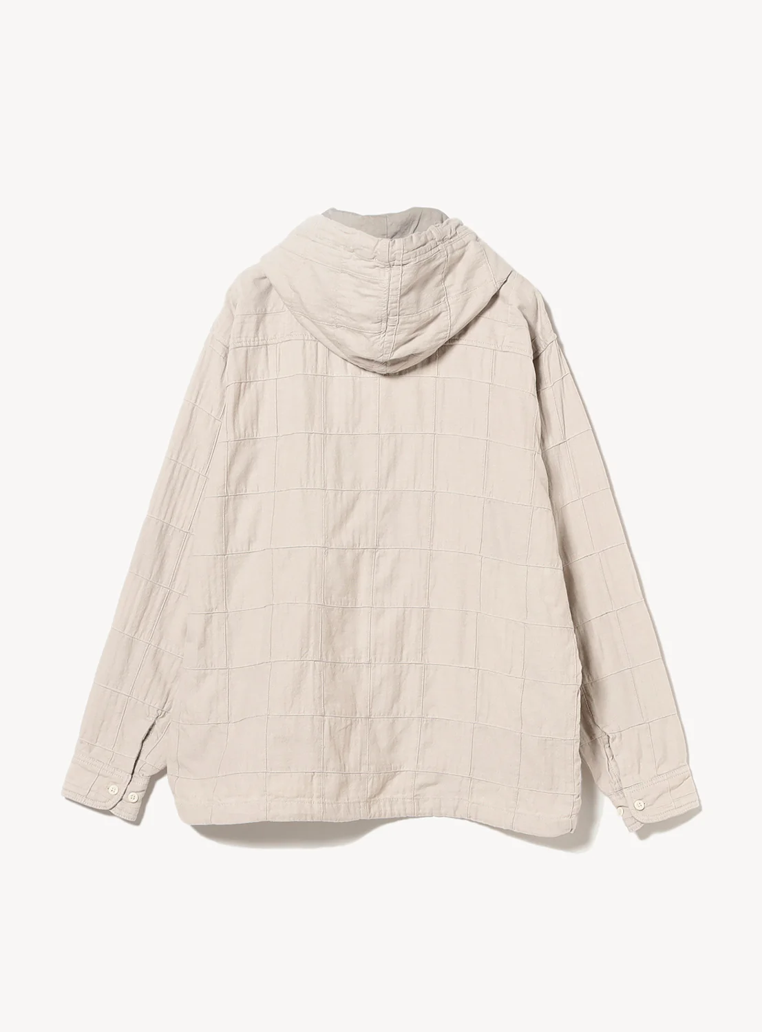Patchwork Herringbone Hooded Shirt