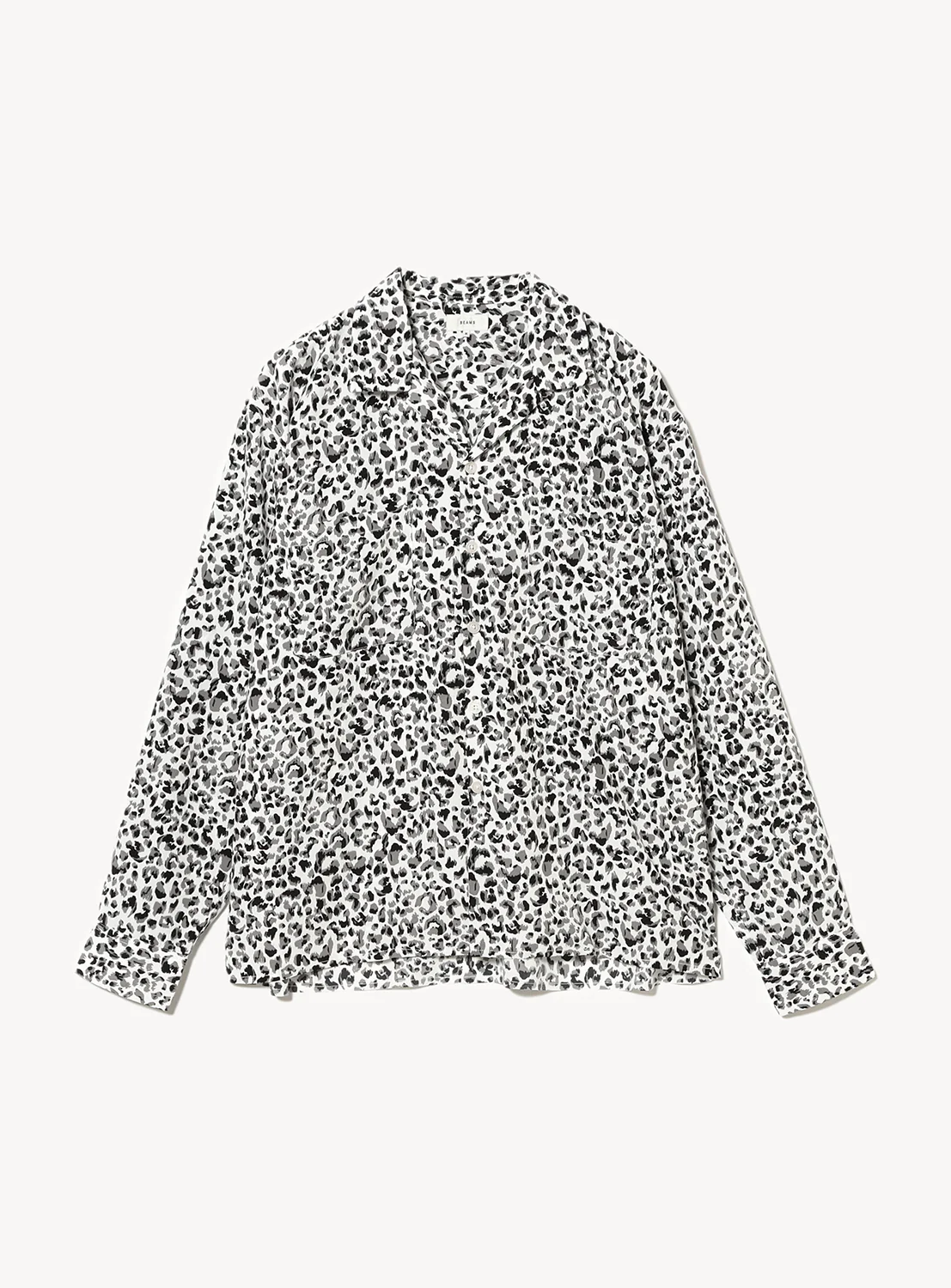 Animal Print Cut-Off Open Collar Shirt