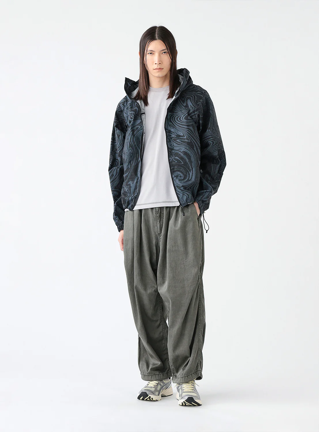 Printed Zip-Up Hoodie