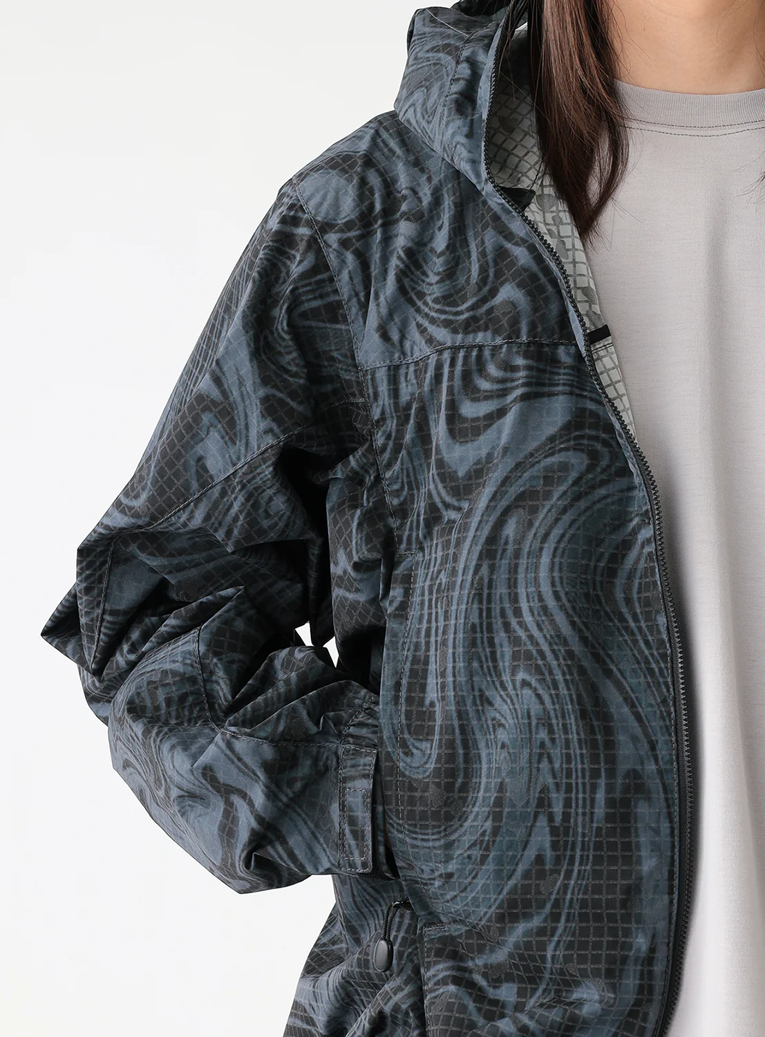 Printed Zip-Up Hoodie