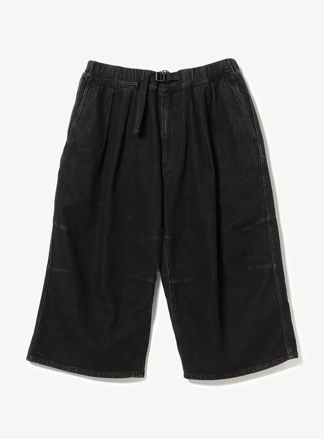 Quarter-Length Denim Webbing Pants