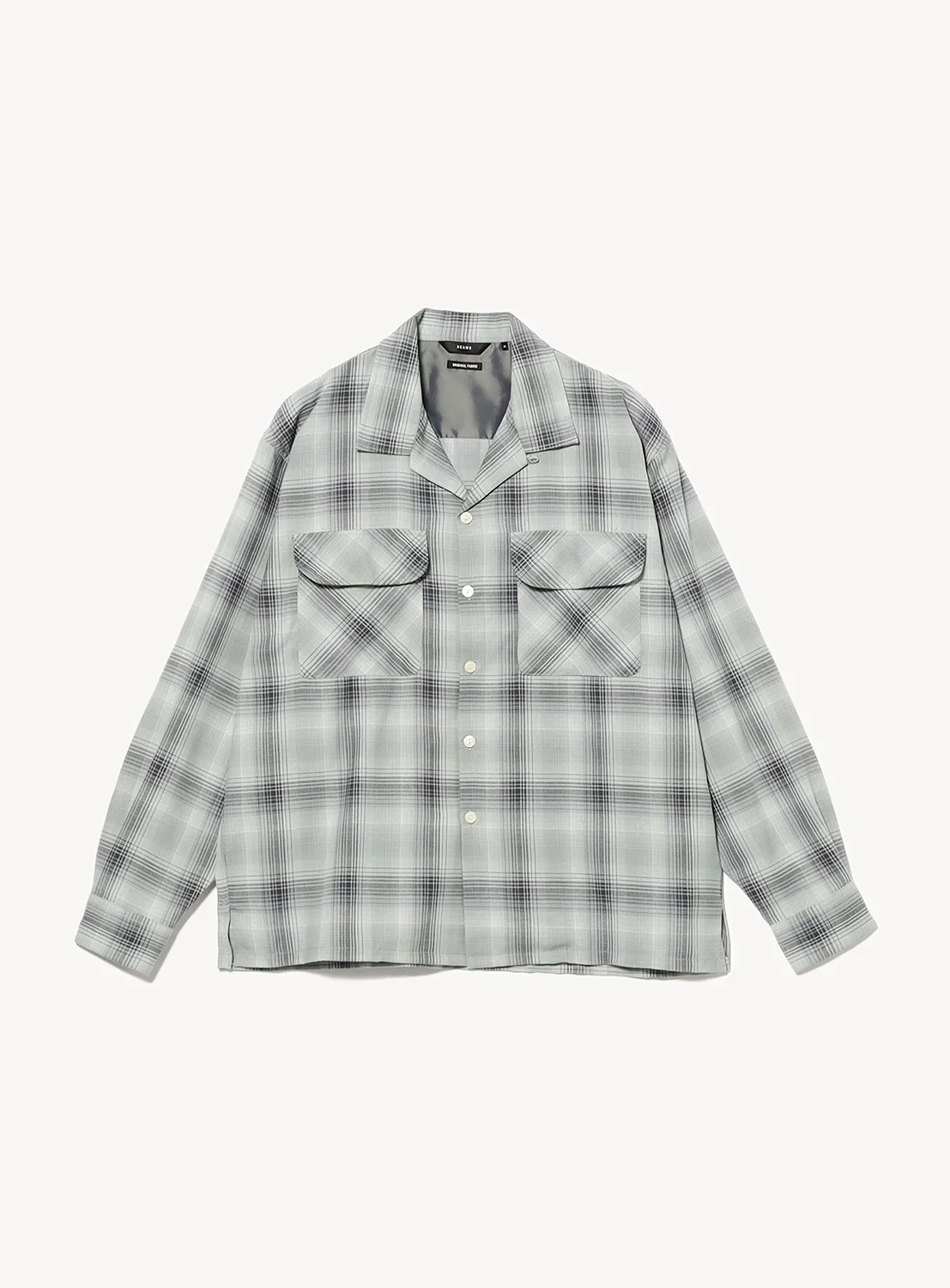 Ombre Check Open Collar Shirt