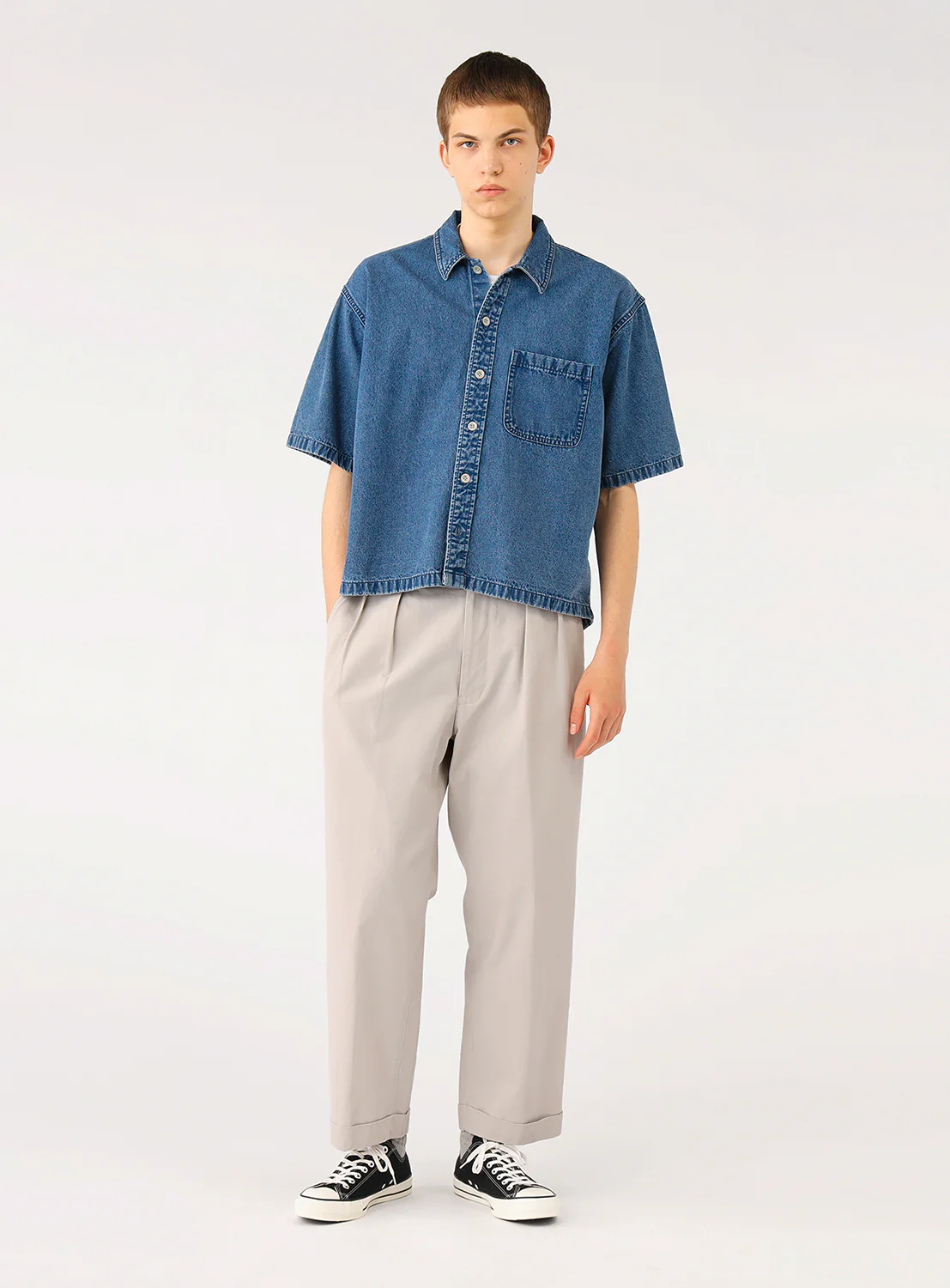Short Denim Shirt
