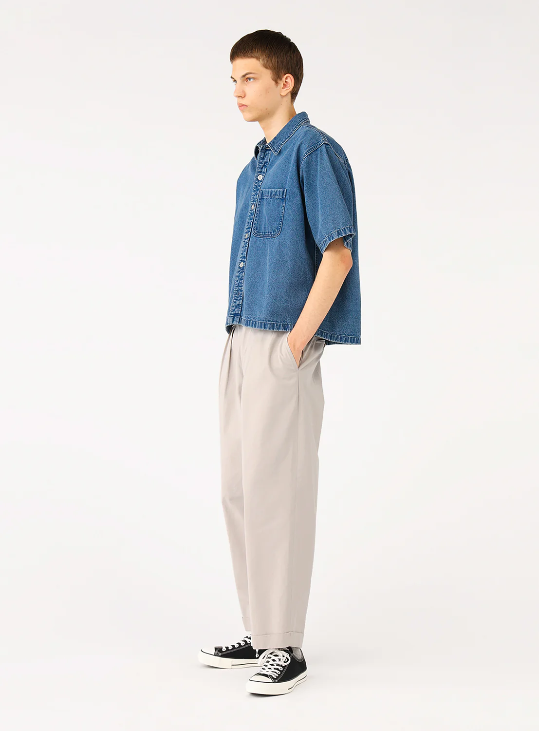 Short Denim Shirt