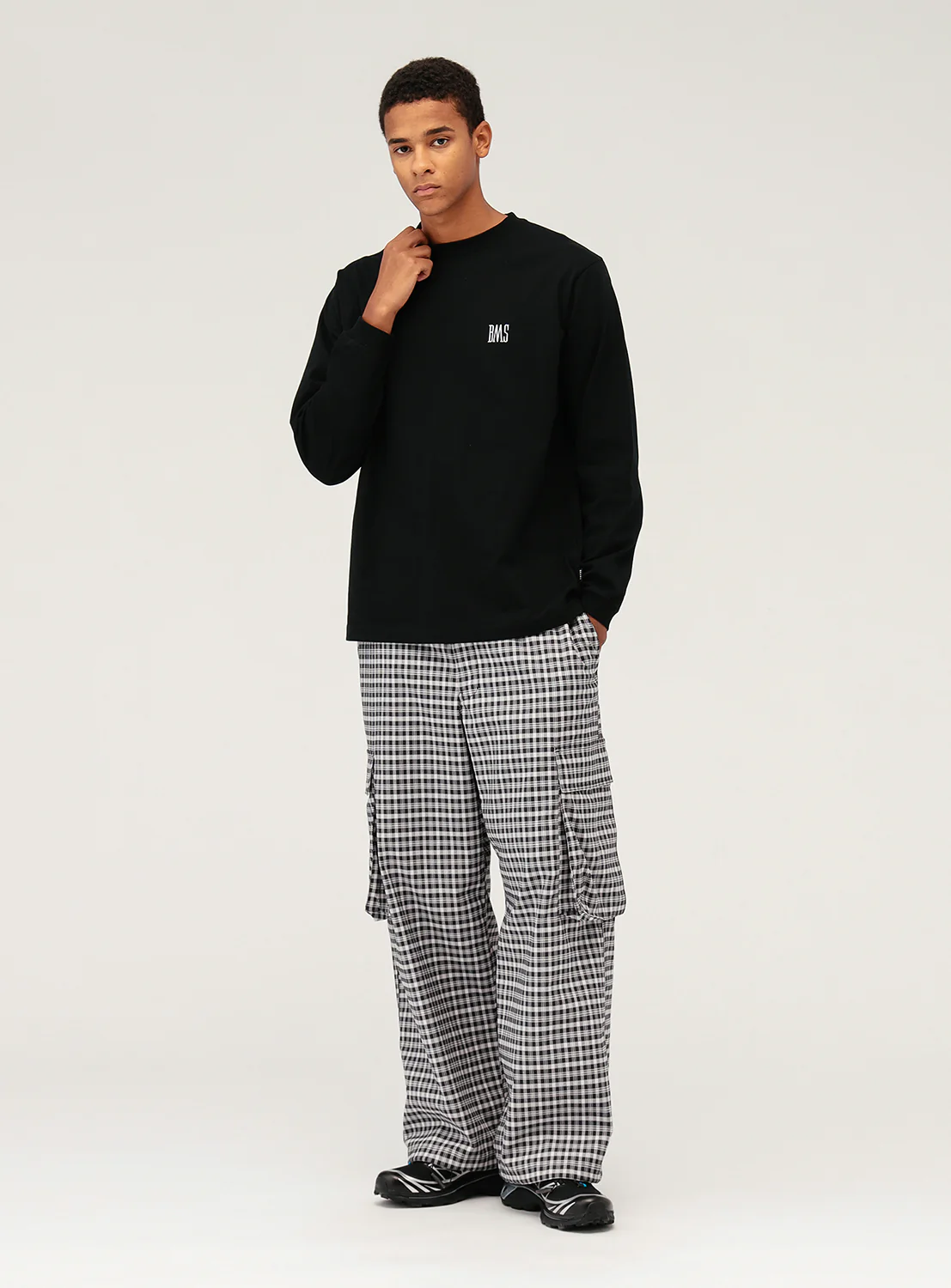 Wide Check Cargo Pants