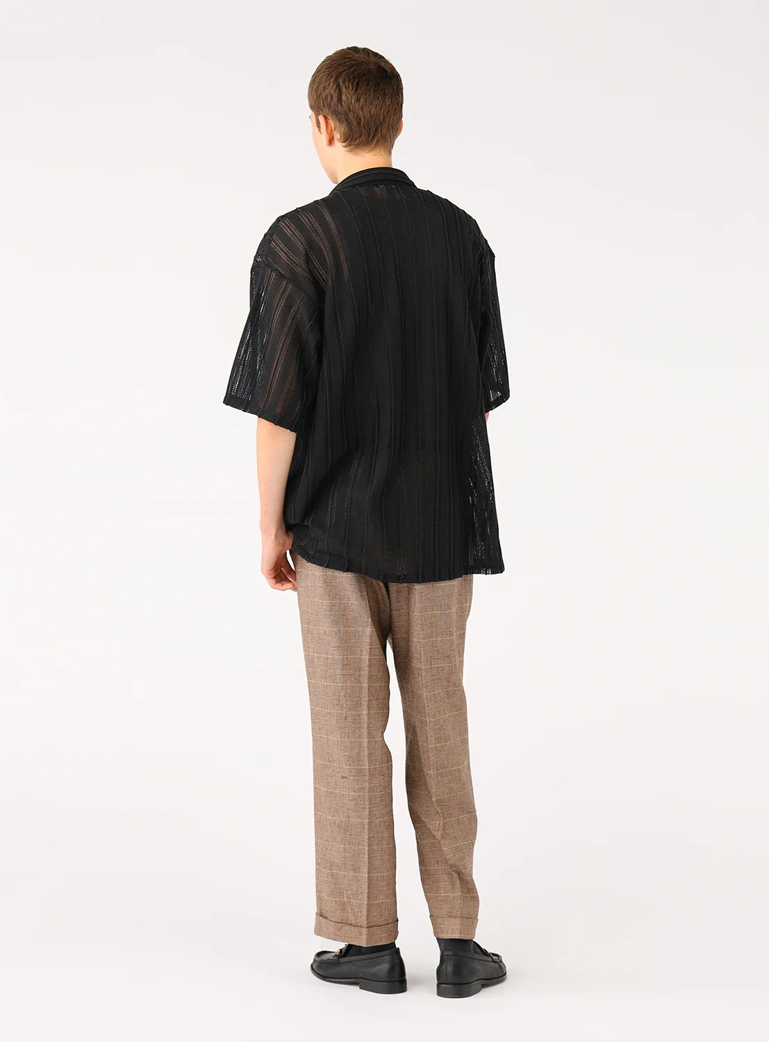 Mesh Open-Collar Shirt
