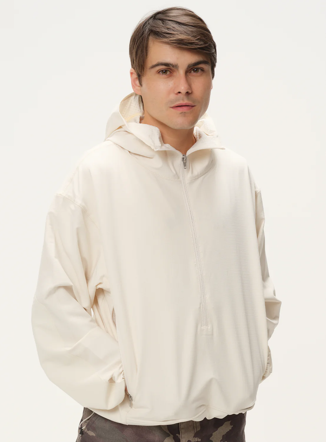 Raised Half Zip Hoodie