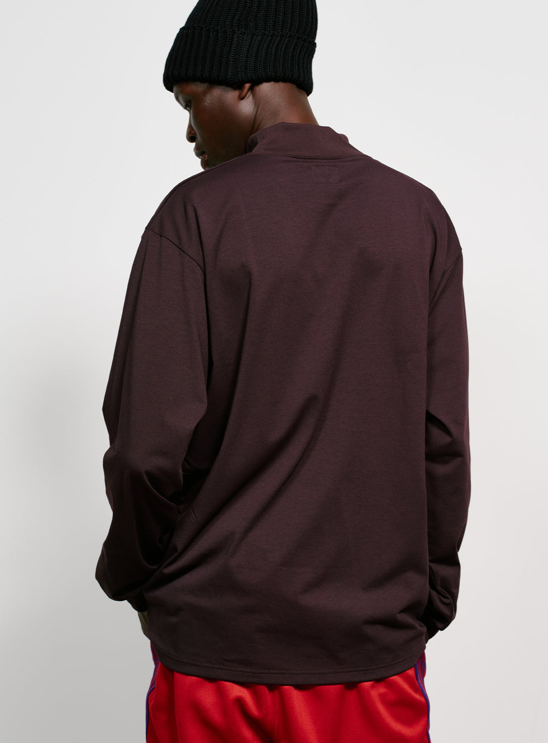 Long Sleeve Mock Neck Poly Jersey Tee