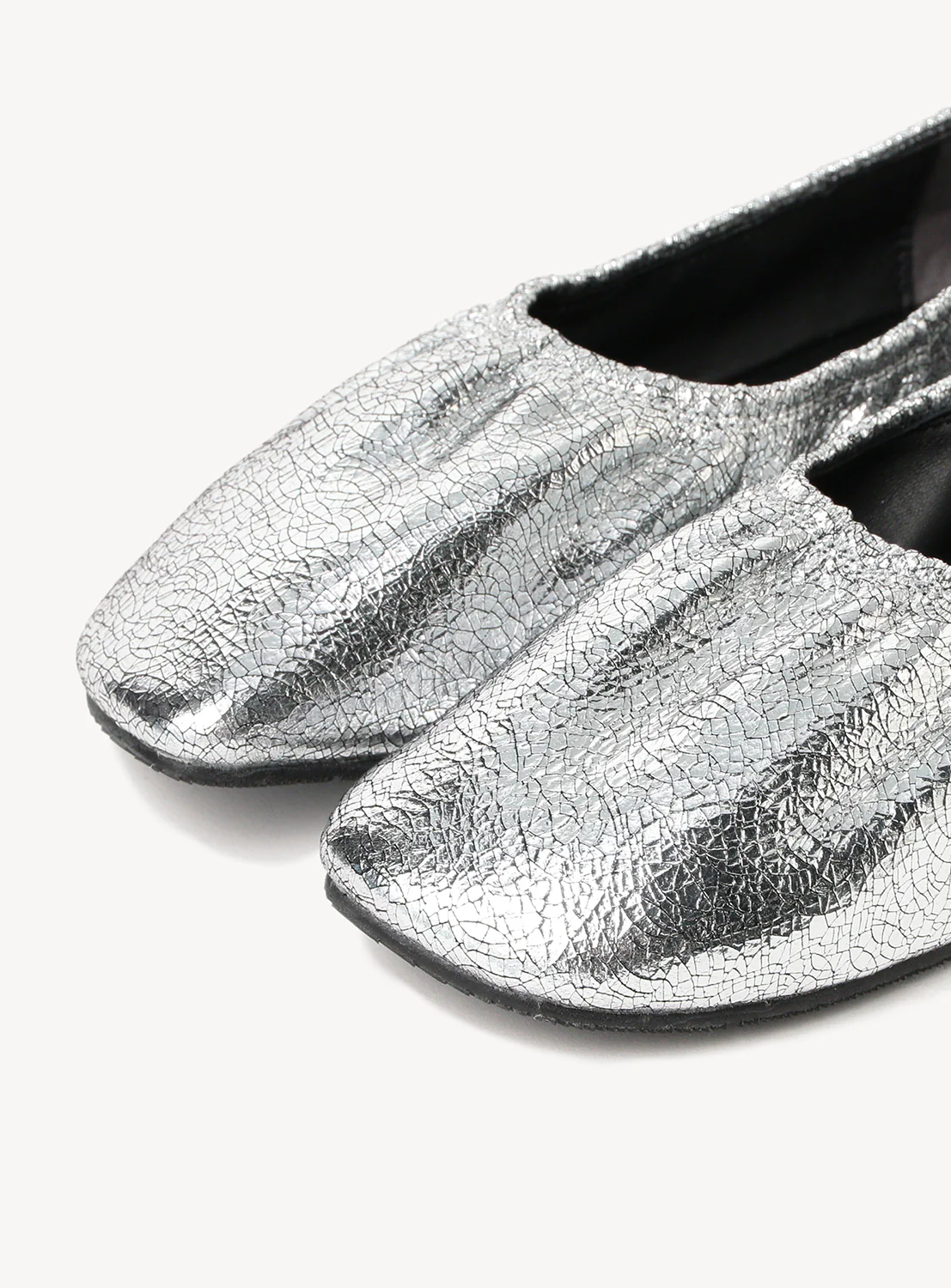 Gather Metallic Ballet Shoes