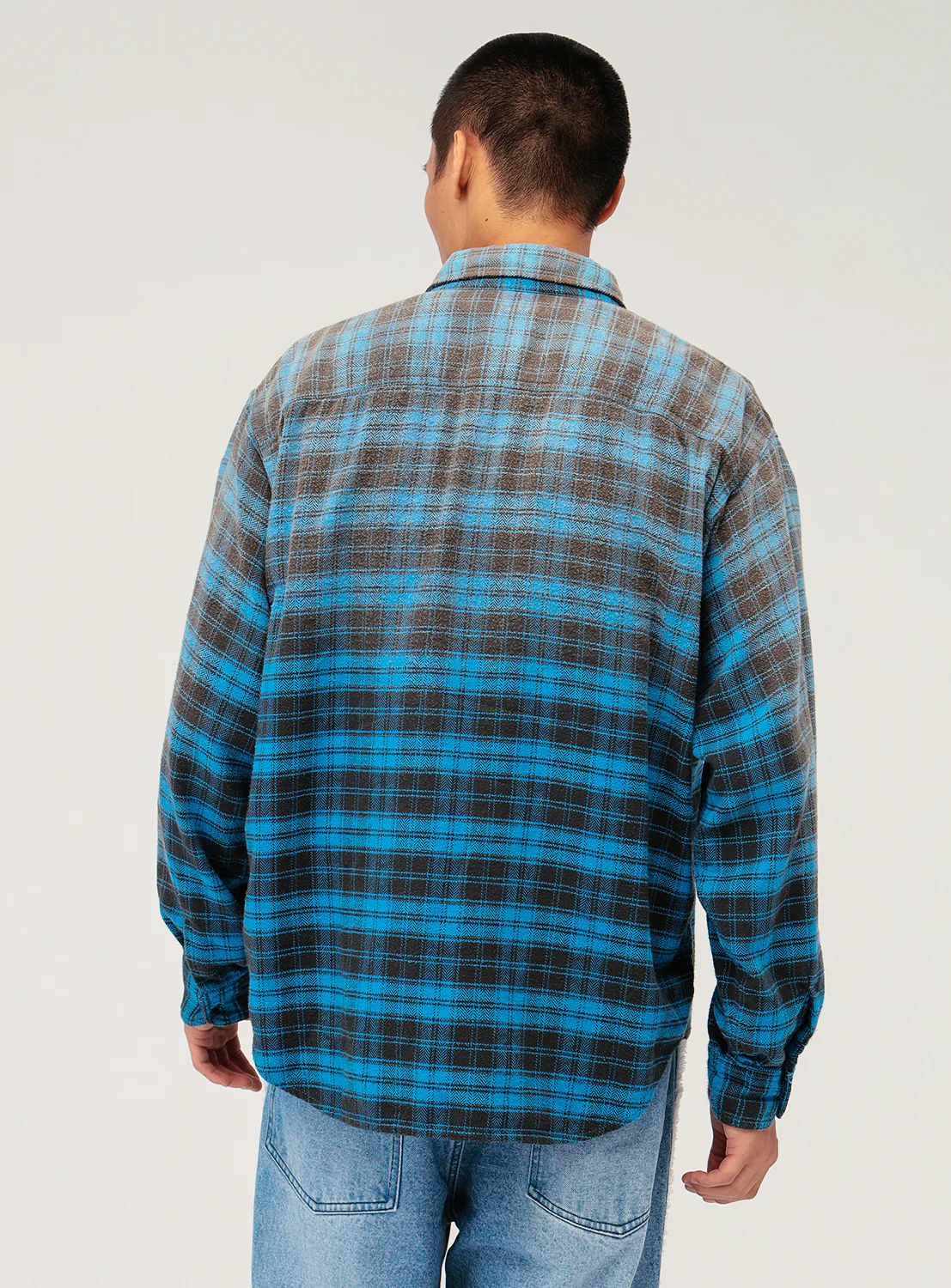 Wide-Fit Faded Check Shirt