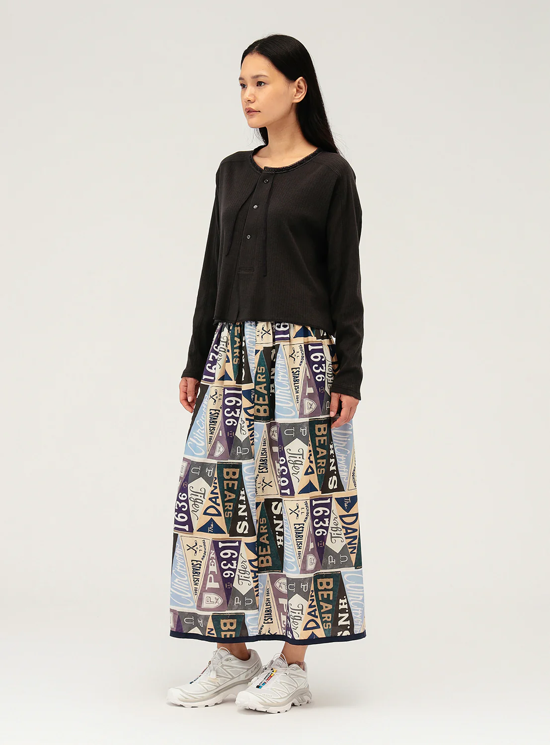 Pennant Flag Print Skirt