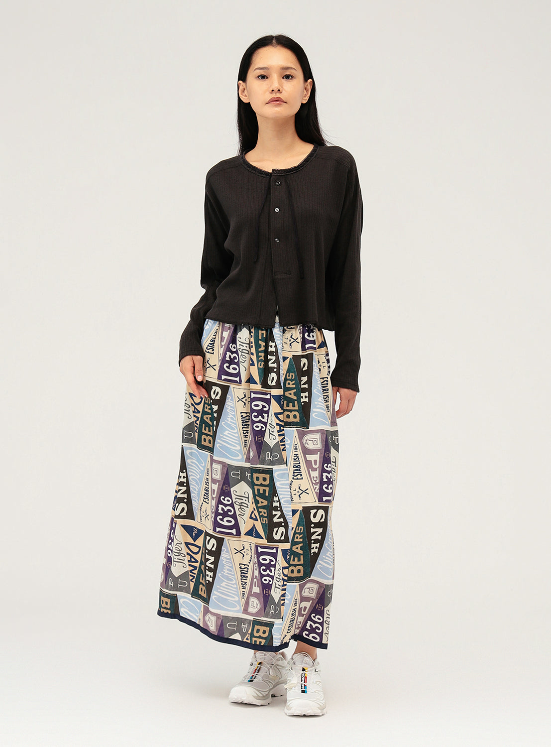 Pennant Flag Print Skirt