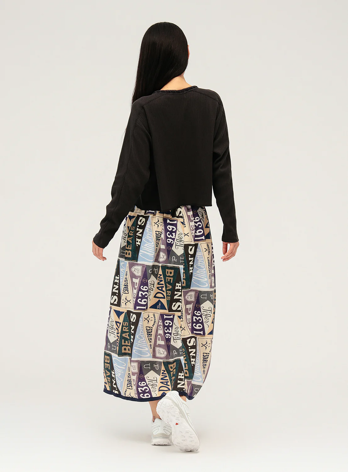 Pennant Flag Print Skirt